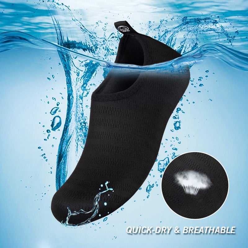 IceUnicorn Water Shoes Men Women Beach Swim Aqua Barefoot Socks Pool Quick Dry Yoga(liuxingyu Black 46/47) - Image 3